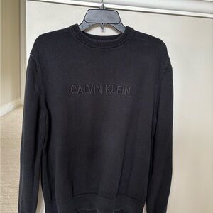 Calvin Klein Jeans Black Crewneck Sweater with Tonal Logo
